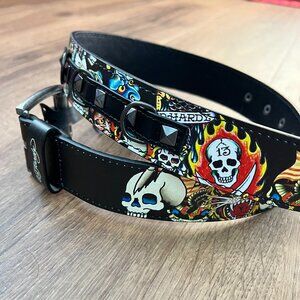 NEW Ed Hardy Tattoo Skull & Studded Ring Belt